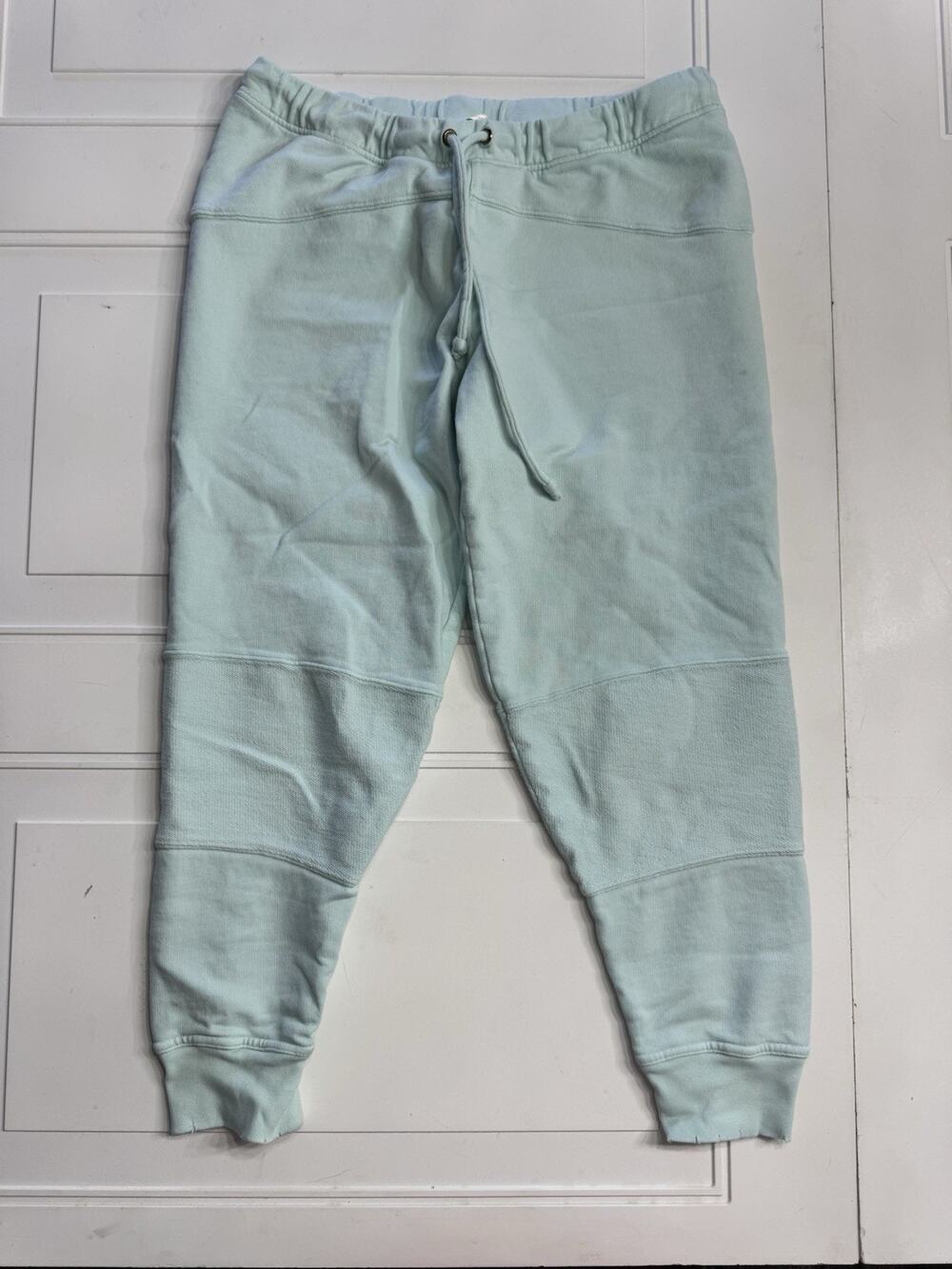 LoveShackFancy Womens Sz S Etty Joggers Aqua Hand Dyed Pants *READ